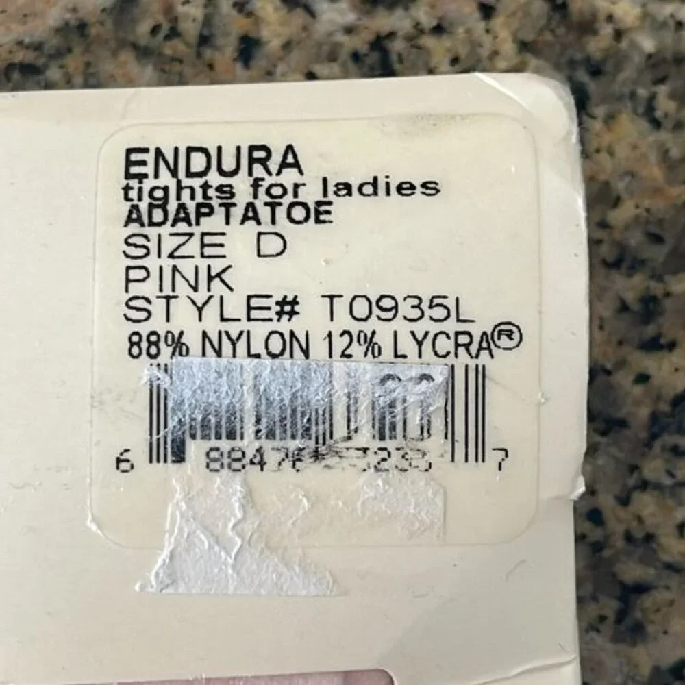 Endura Adaptatoe Ladies Tights Pink Ballet Dance NEW